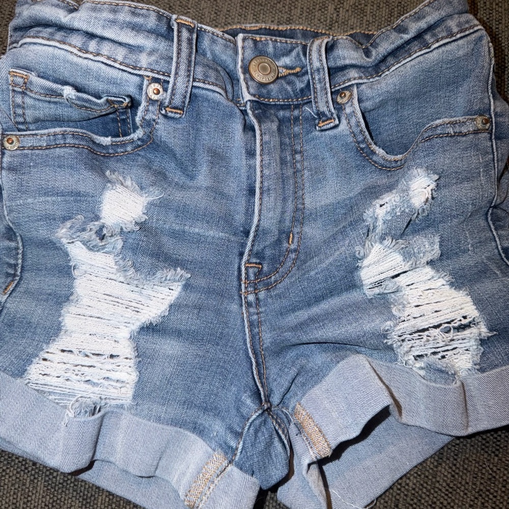 Aeropostale Blue Distressed Jean Shorts